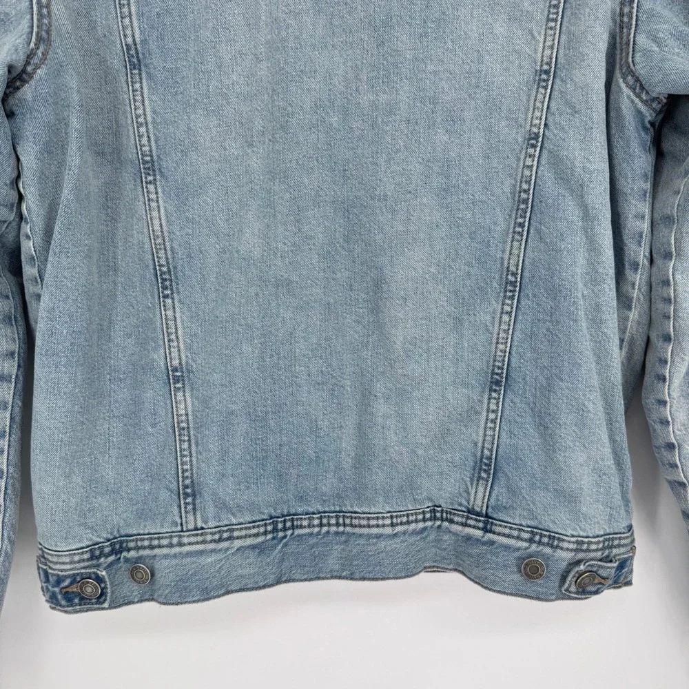 Old Navy Mens Sherpa Lined Denim Trucker Jacket Fall Winter Layering Rugged Sz M